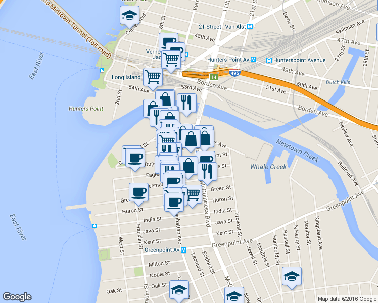 map of restaurants, bars, coffee shops, grocery stores, and more near in Brooklyn