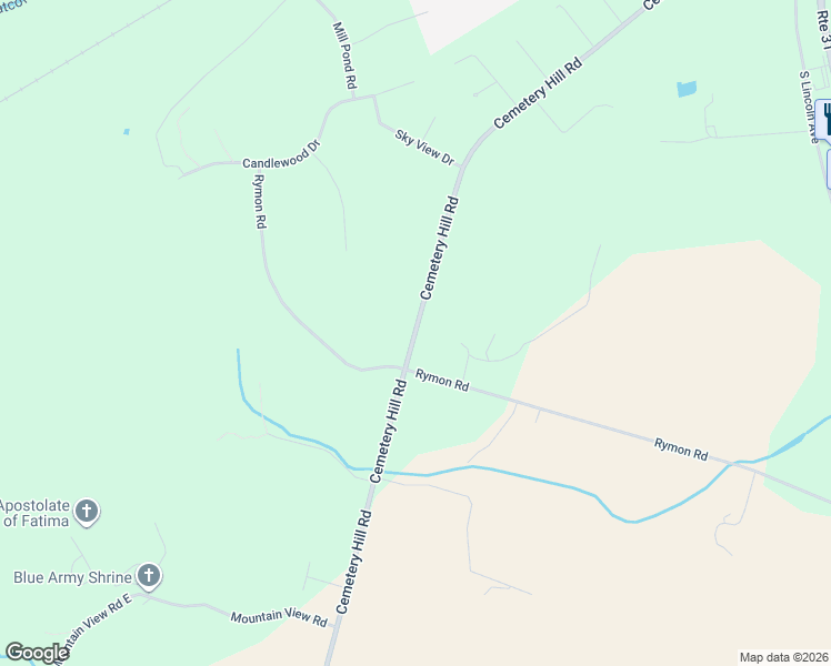 map of restaurants, bars, coffee shops, grocery stores, and more near 138 Cemetery Hill Road in Washington