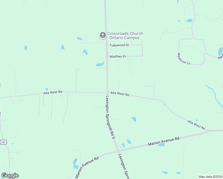 map of restaurants, bars, coffee shops, grocery stores, and more near 2094 Alta West Road in Mansfield