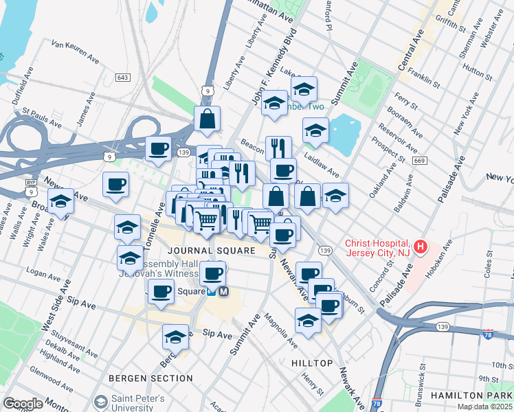 map of restaurants, bars, coffee shops, grocery stores, and more near 400 Chambers Street in New York