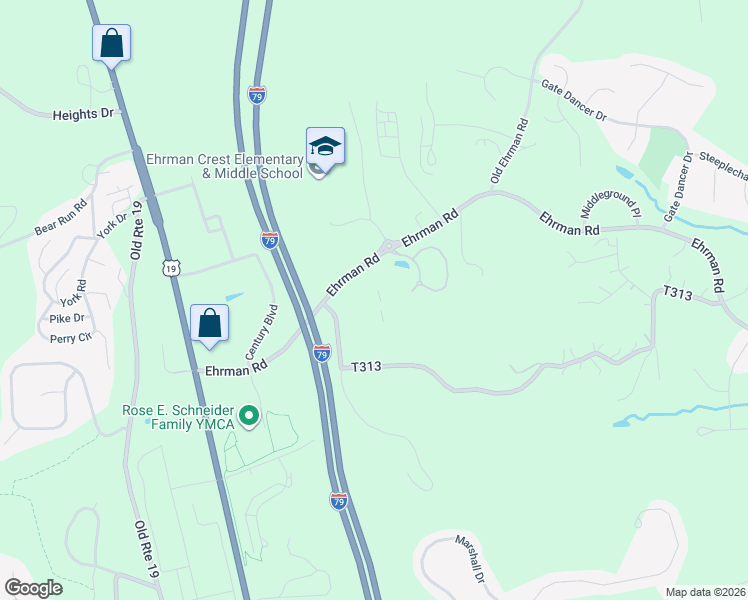 map of restaurants, bars, coffee shops, grocery stores, and more near 908 Stockton Ridge in Cranberry Township