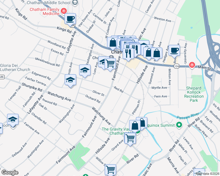 map of restaurants, bars, coffee shops, grocery stores, and more near 0 Chatham Street in Chatham