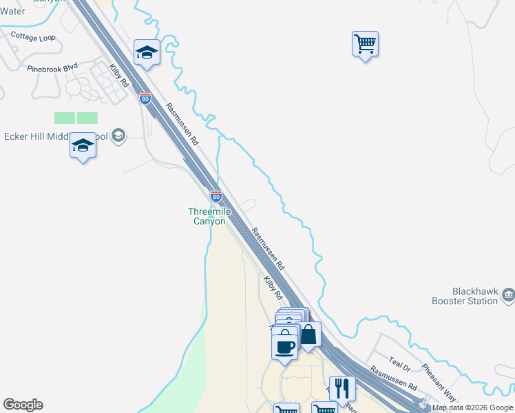 map of restaurants, bars, coffee shops, grocery stores, and more near 2190 Rasmussen Road in Park City