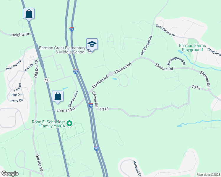 map of restaurants, bars, coffee shops, grocery stores, and more near 908 Stockton Ridge in Cranberry Township