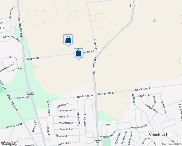 map of restaurants, bars, coffee shops, grocery stores, and more near 3230 Richmond Road in Easton