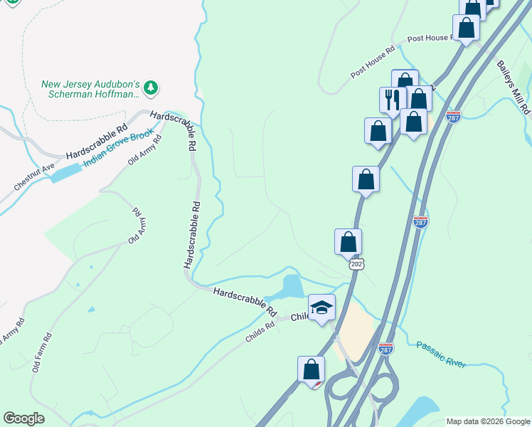 map of restaurants, bars, coffee shops, grocery stores, and more near 2 Peachcroft Road in Morristown
