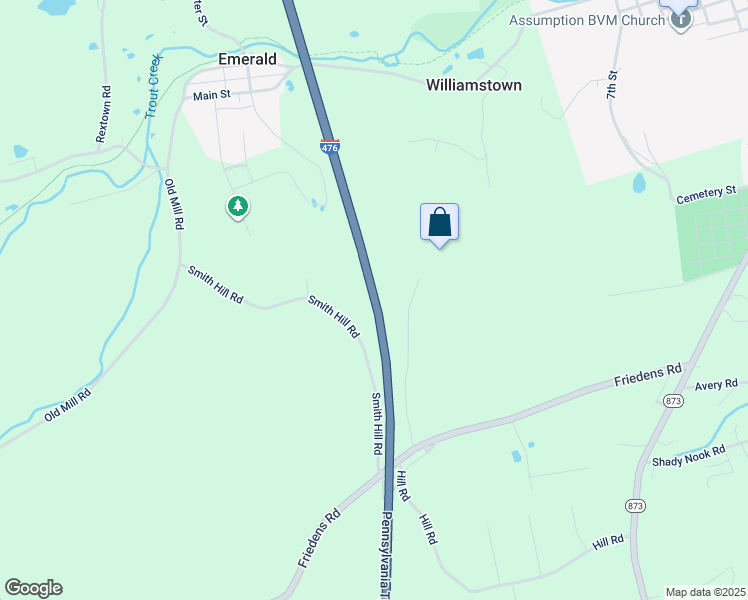 map of restaurants, bars, coffee shops, grocery stores, and more near Pennsylvania Turnpike Northeast Extension in Slatington