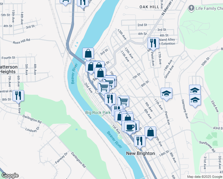 map of restaurants, bars, coffee shops, grocery stores, and more near 620 5th Avenue in New Brighton