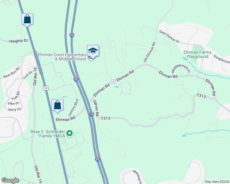 map of restaurants, bars, coffee shops, grocery stores, and more near 908 Stockton Ridge in Cranberry Township