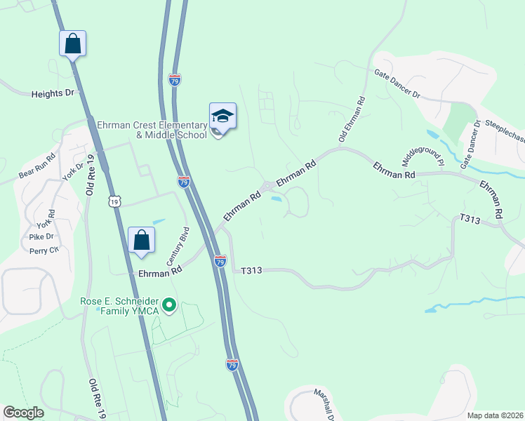 map of restaurants, bars, coffee shops, grocery stores, and more near 908 Stockton Ridge in Cranberry Township
