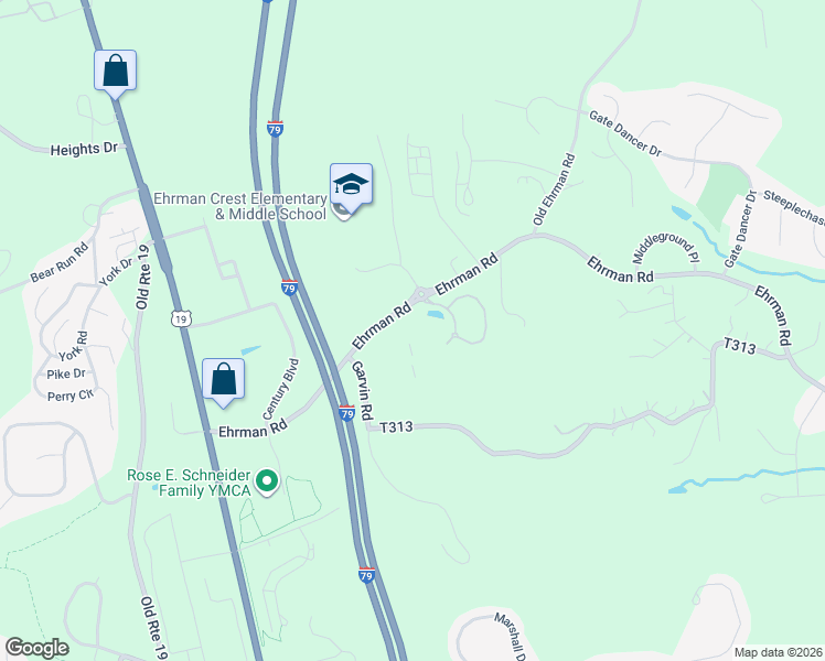 map of restaurants, bars, coffee shops, grocery stores, and more near 219 Stockton Ridge in Cranberry Township
