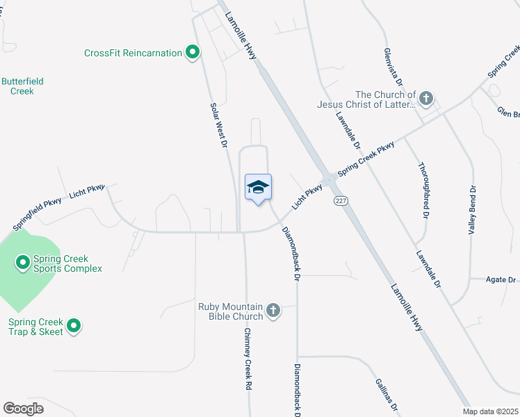 map of restaurants, bars, coffee shops, grocery stores, and more near 7 Licht Parkway in Spring Creek