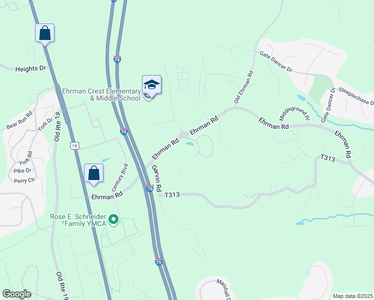 map of restaurants, bars, coffee shops, grocery stores, and more near 908 Stockton Ridge in Cranberry Township