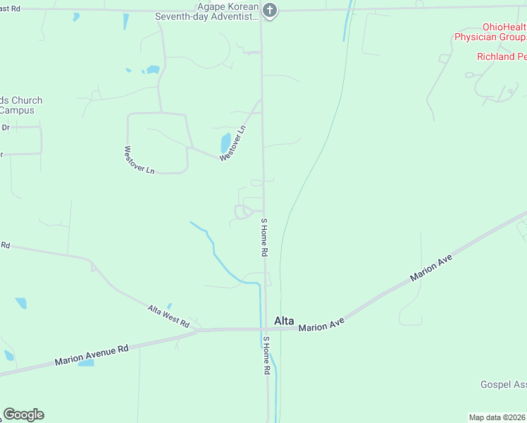 map of restaurants, bars, coffee shops, grocery stores, and more near 847 South Home Road in Mansfield