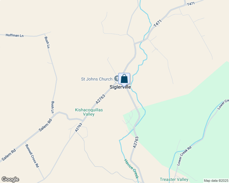 map of restaurants, bars, coffee shops, grocery stores, and more near 1340 Siglerville Pike in Milroy