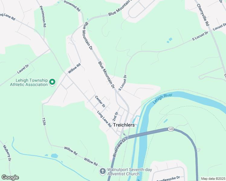 map of restaurants, bars, coffee shops, grocery stores, and more near 4346 3rd Street in Walnutport
