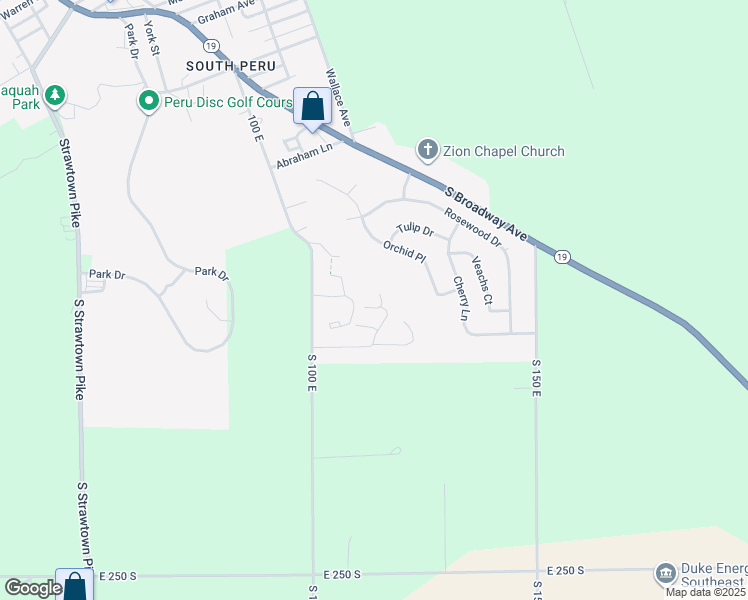 map of restaurants, bars, coffee shops, grocery stores, and more near 904 Bobtail Drive in Peru