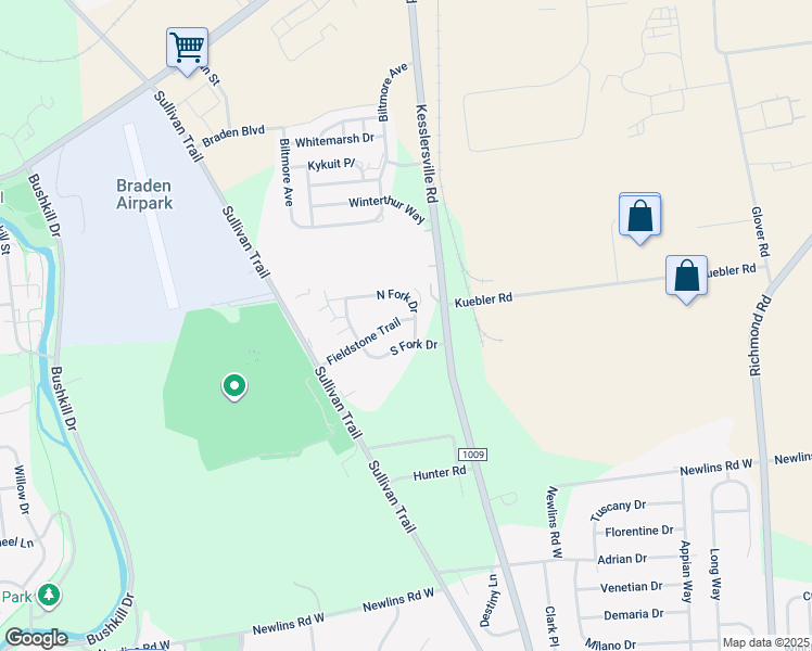 map of restaurants, bars, coffee shops, grocery stores, and more near 810 Fieldstone Trail in Easton