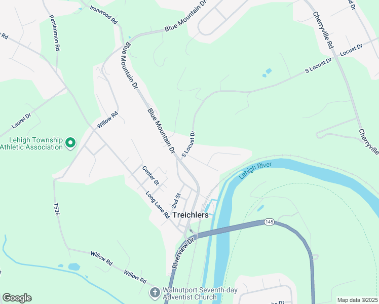 map of restaurants, bars, coffee shops, grocery stores, and more near 376 Pepper Drive in Walnutport