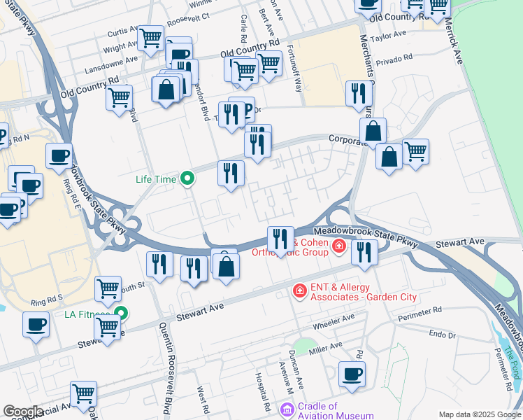 map of restaurants, bars, coffee shops, grocery stores, and more near in 
