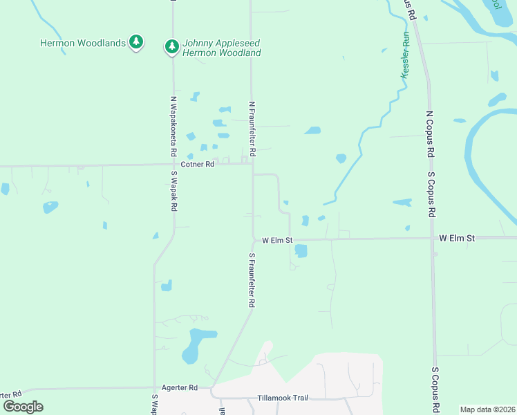 map of restaurants, bars, coffee shops, grocery stores, and more near 215 South Fraunfelter Road in Elida