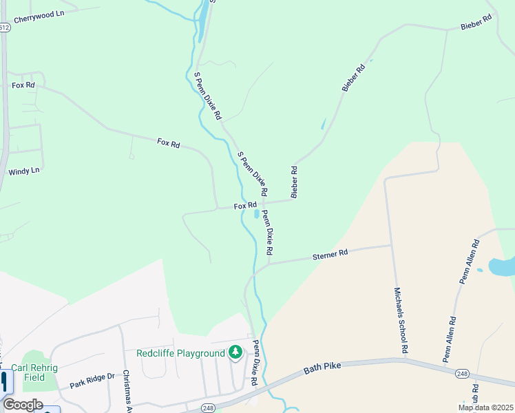 map of restaurants, bars, coffee shops, grocery stores, and more near 3133 Penn Dixie Road in Nazareth