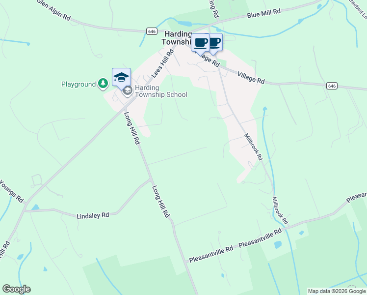 map of restaurants, bars, coffee shops, grocery stores, and more near 27 Long Hill Road in Harding Township