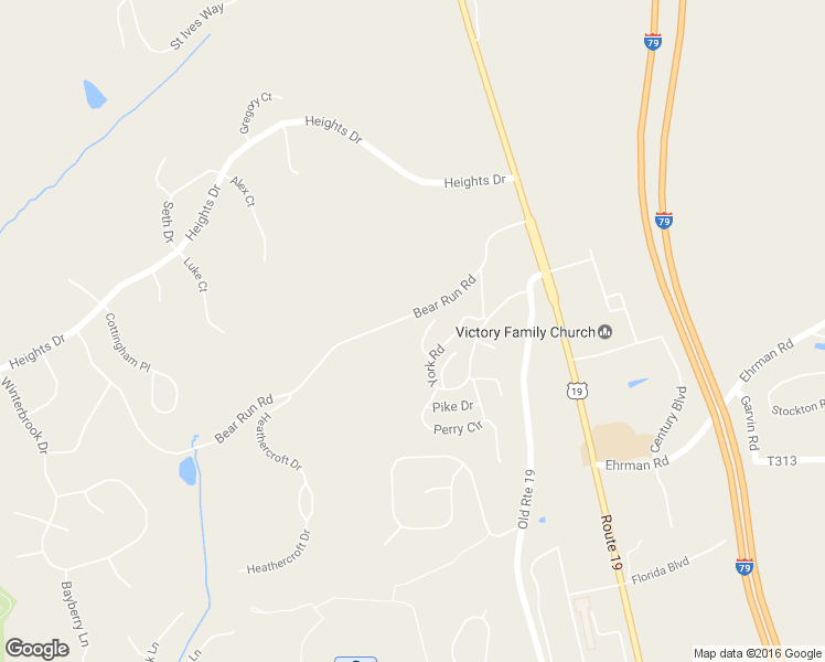 map of restaurants, bars, coffee shops, grocery stores, and more near 5047 Bear Run Road in Cranberry Township