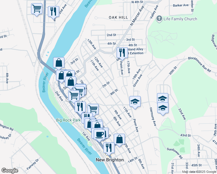map of restaurants, bars, coffee shops, grocery stores, and more near 718 11th Avenue in New Brighton