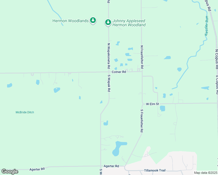 map of restaurants, bars, coffee shops, grocery stores, and more near 214 S Wapakoneta Rd in Lima