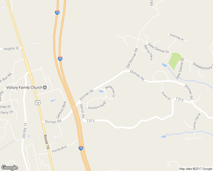 map of restaurants, bars, coffee shops, grocery stores, and more near 207 Bentbrook Circle in Cranberry Township