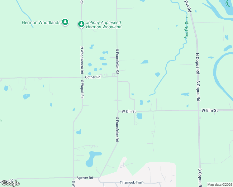 map of restaurants, bars, coffee shops, grocery stores, and more near 215 South Fraunfelter Road in Elida