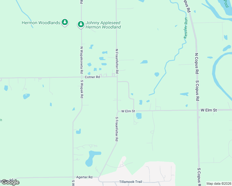 map of restaurants, bars, coffee shops, grocery stores, and more near 215 South Fraunfelter Road in Elida