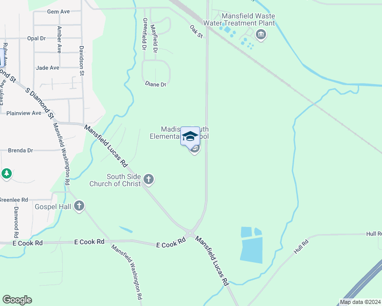 map of restaurants, bars, coffee shops, grocery stores, and more near 700 South Illinois Avenue in Mansfield