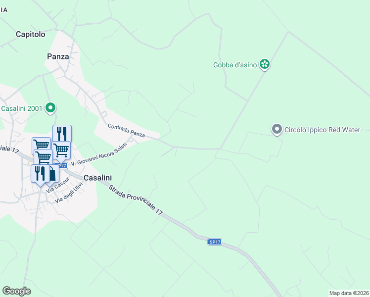 map of restaurants, bars, coffee shops, grocery stores, and more near 1 Contrada Panza in Provincia di Brindisi