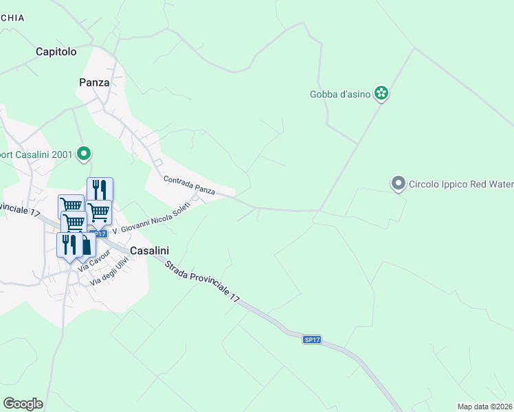 map of restaurants, bars, coffee shops, grocery stores, and more near 1 Contrada Panza in Provincia di Brindisi