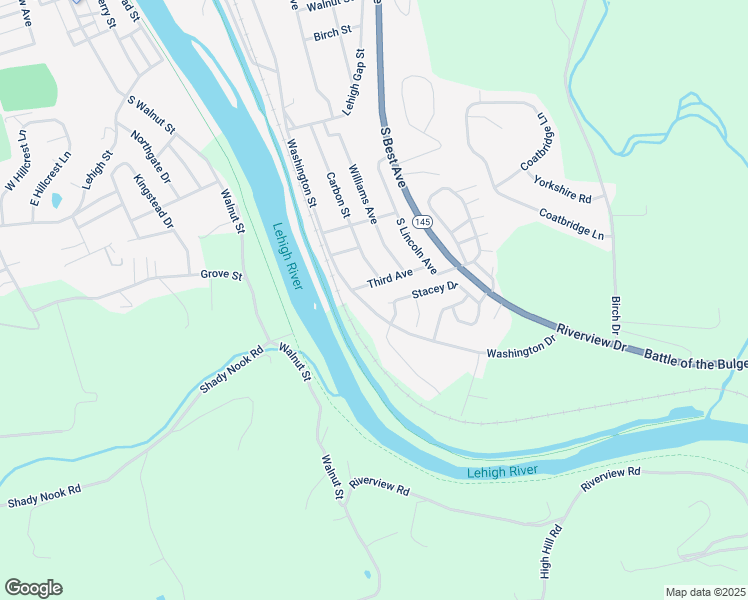 map of restaurants, bars, coffee shops, grocery stores, and more near 572 Washington Drive in Walnutport