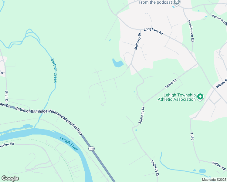 map of restaurants, bars, coffee shops, grocery stores, and more near 451 Brookside Drive in Walnutport