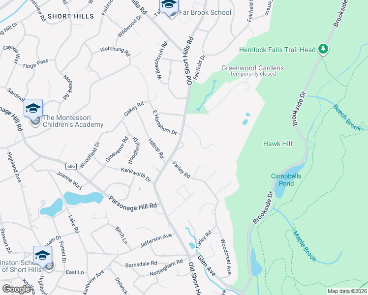 map of restaurants, bars, coffee shops, grocery stores, and more near 238 Old Short Hills Road in Millburn