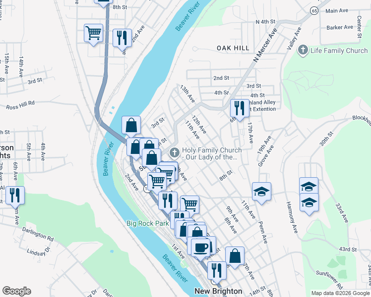 map of restaurants, bars, coffee shops, grocery stores, and more near 553 9th Avenue in New Brighton