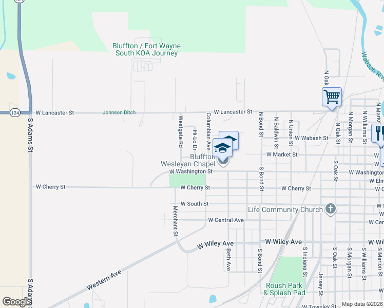 map of restaurants, bars, coffee shops, grocery stores, and more near 24 Hi-Lo Dr in Bluffton
