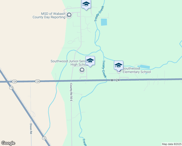 map of restaurants, bars, coffee shops, grocery stores, and more near 564 Indiana 124 in Wabash