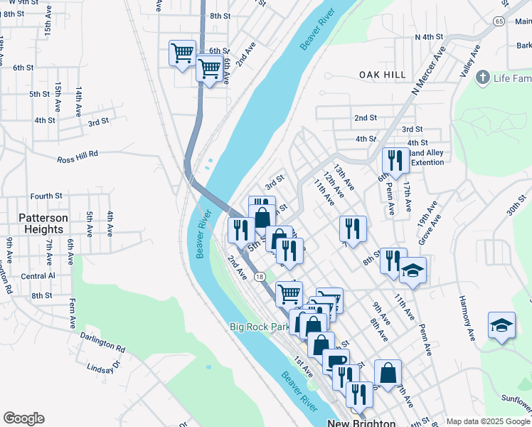 map of restaurants, bars, coffee shops, grocery stores, and more near 313 6th Ave in New Brighton