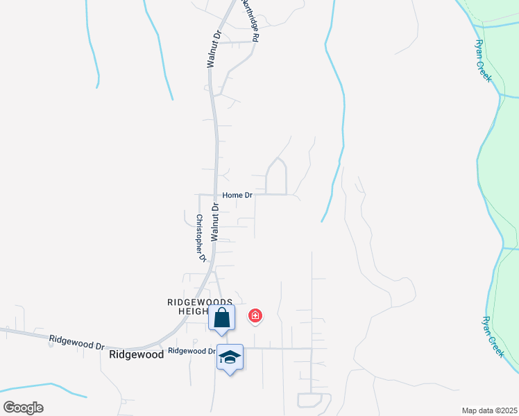 map of restaurants, bars, coffee shops, grocery stores, and more near 2299 Home Drive in Eureka