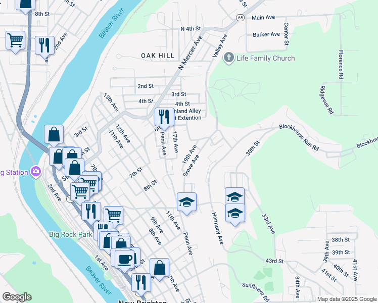 map of restaurants, bars, coffee shops, grocery stores, and more near 746 19th Avenue in New Brighton