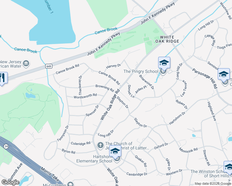 map of restaurants, bars, coffee shops, grocery stores, and more near 230 White Oak Ridge Road in Essex County
