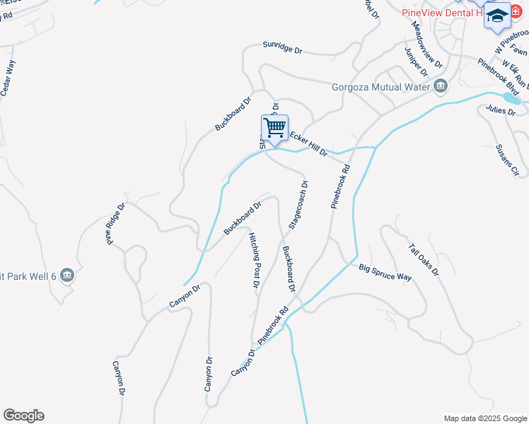 map of restaurants, bars, coffee shops, grocery stores, and more near 7381 Buckboard Drive in Park City