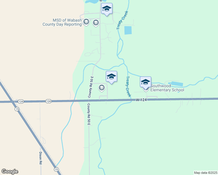 map of restaurants, bars, coffee shops, grocery stores, and more near 564 Indiana 124 in Wabash