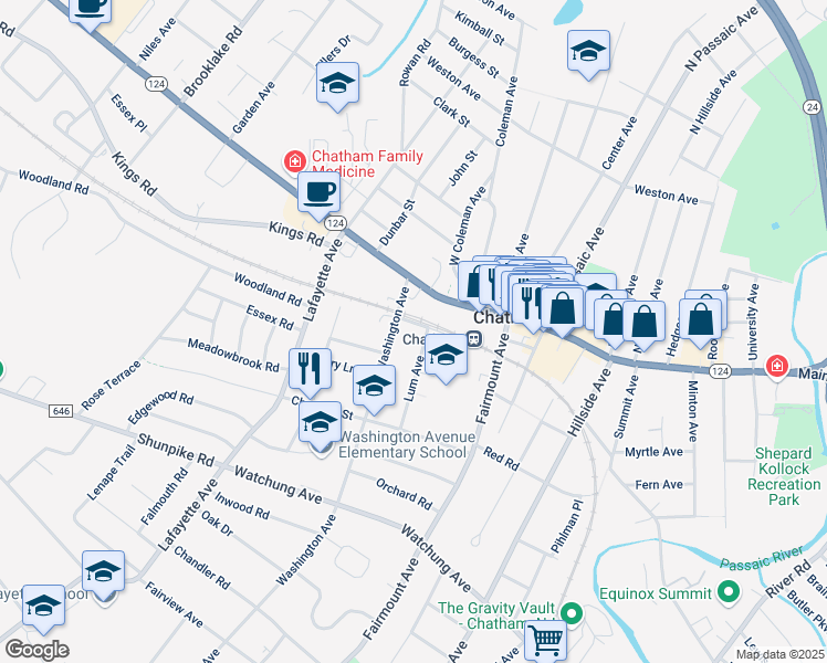 map of restaurants, bars, coffee shops, grocery stores, and more near 15 Front Street in Chatham