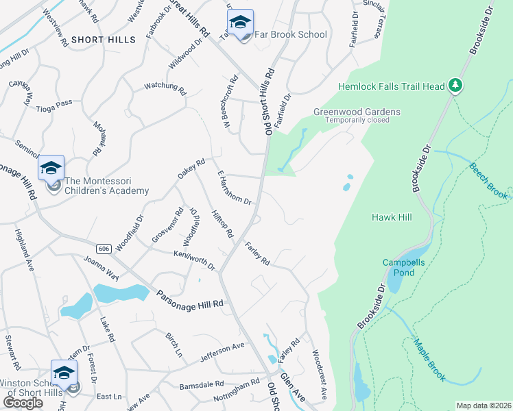 map of restaurants, bars, coffee shops, grocery stores, and more near 238 Old Short Hills Road in Millburn